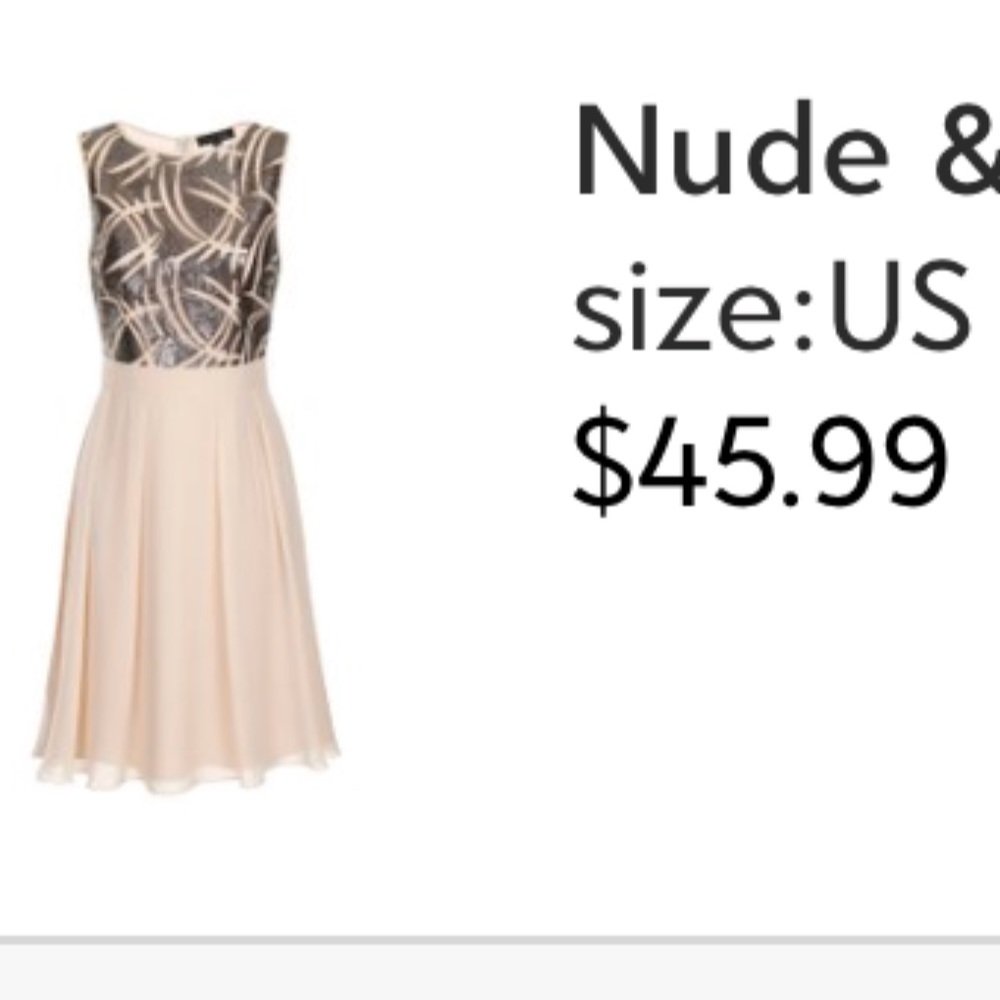 Cream/silver sequin chiffon dress